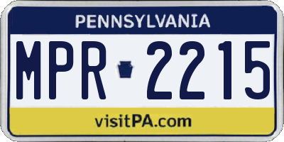 PA license plate MPR2215