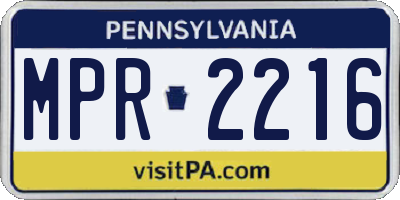 PA license plate MPR2216