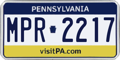 PA license plate MPR2217