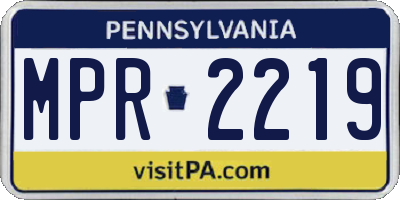 PA license plate MPR2219