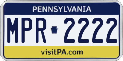 PA license plate MPR2222