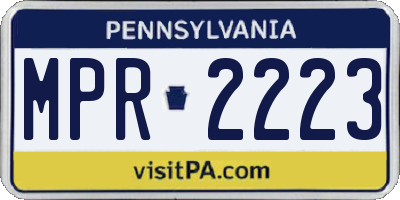 PA license plate MPR2223