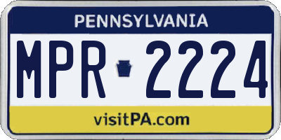 PA license plate MPR2224