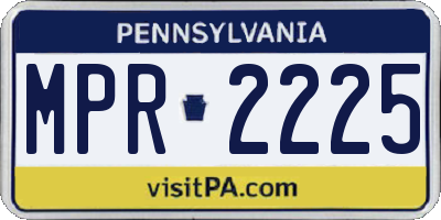 PA license plate MPR2225