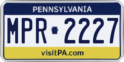 PA license plate MPR2227