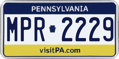 PA license plate MPR2229