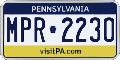 PA license plate MPR2230