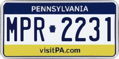 PA license plate MPR2231