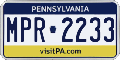 PA license plate MPR2233