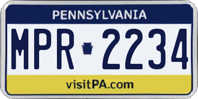 PA license plate MPR2234