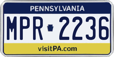 PA license plate MPR2236