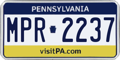 PA license plate MPR2237