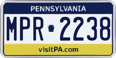 PA license plate MPR2238