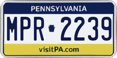 PA license plate MPR2239