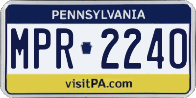 PA license plate MPR2240