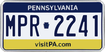 PA license plate MPR2241