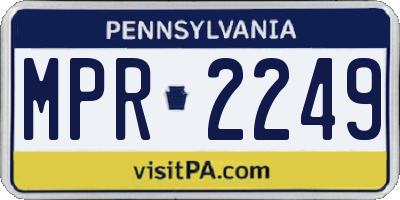 PA license plate MPR2249