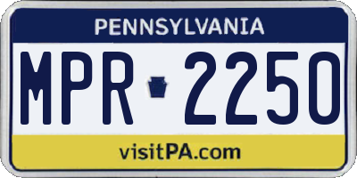PA license plate MPR2250