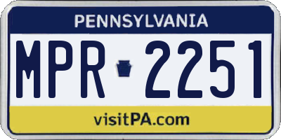 PA license plate MPR2251