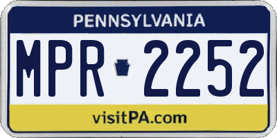 PA license plate MPR2252