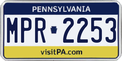 PA license plate MPR2253