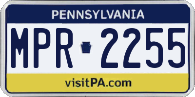 PA license plate MPR2255