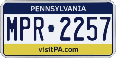 PA license plate MPR2257