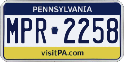 PA license plate MPR2258