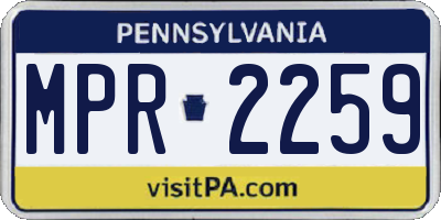 PA license plate MPR2259