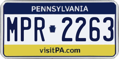 PA license plate MPR2263