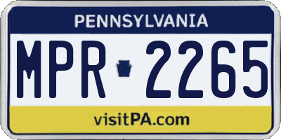 PA license plate MPR2265
