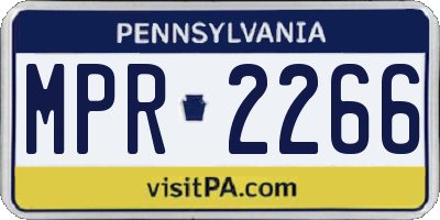 PA license plate MPR2266
