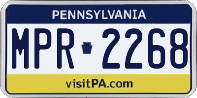 PA license plate MPR2268