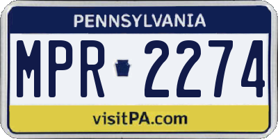 PA license plate MPR2274