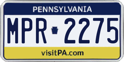 PA license plate MPR2275