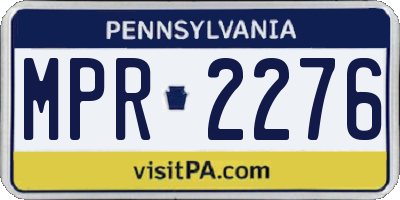 PA license plate MPR2276