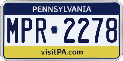PA license plate MPR2278