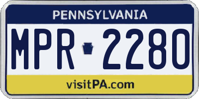 PA license plate MPR2280