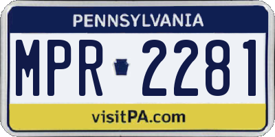 PA license plate MPR2281