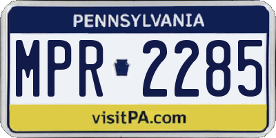 PA license plate MPR2285