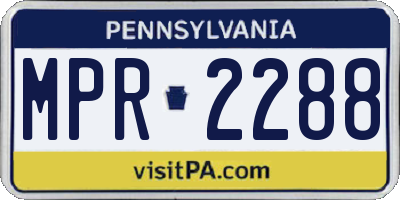 PA license plate MPR2288