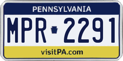 PA license plate MPR2291