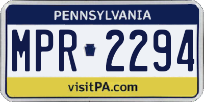 PA license plate MPR2294