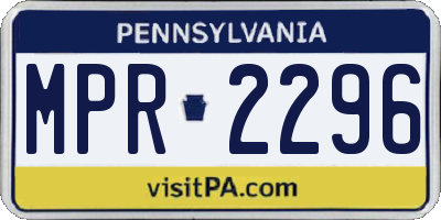 PA license plate MPR2296