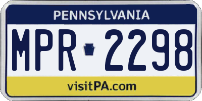 PA license plate MPR2298