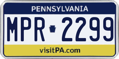 PA license plate MPR2299