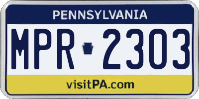 PA license plate MPR2303