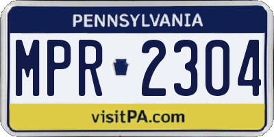 PA license plate MPR2304