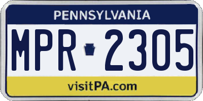 PA license plate MPR2305
