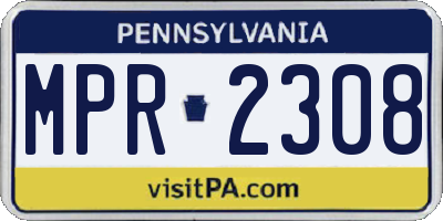 PA license plate MPR2308